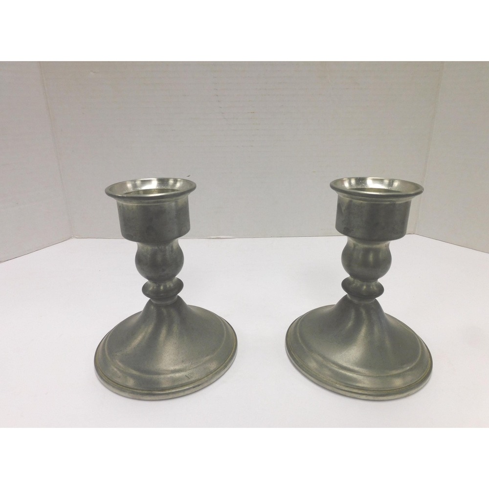 Vintage Web Pewter Weighted Taper Candlestick Holders JC464